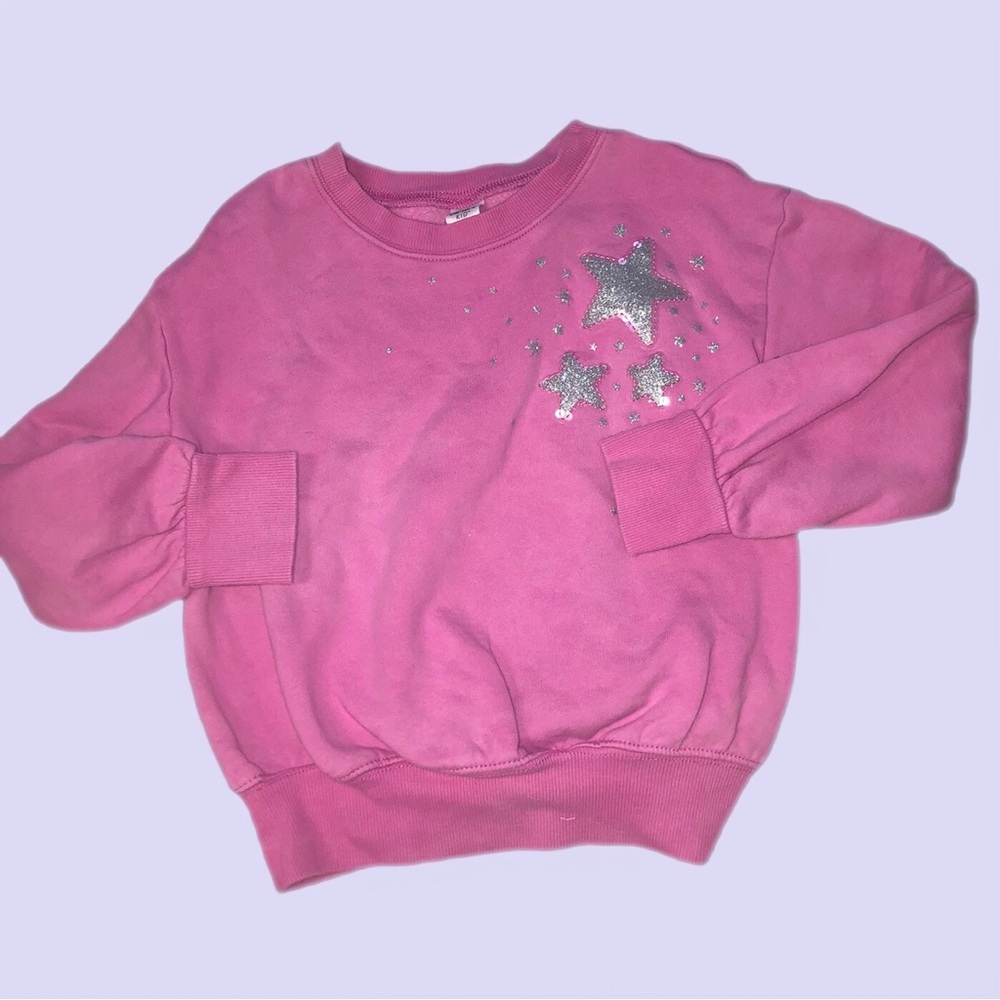 3/$15 Girls size 8 Carter's Pink Star Sweatshirt with Ribbed Cuffs